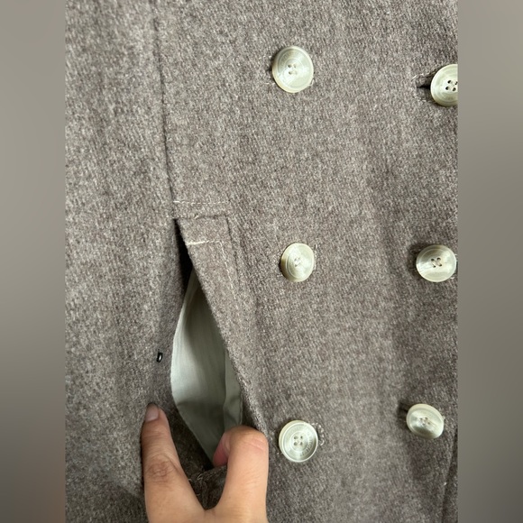 Abercrombie & Fitch Chic collar double breasted wool blend coat size L - Picture 6 of 16